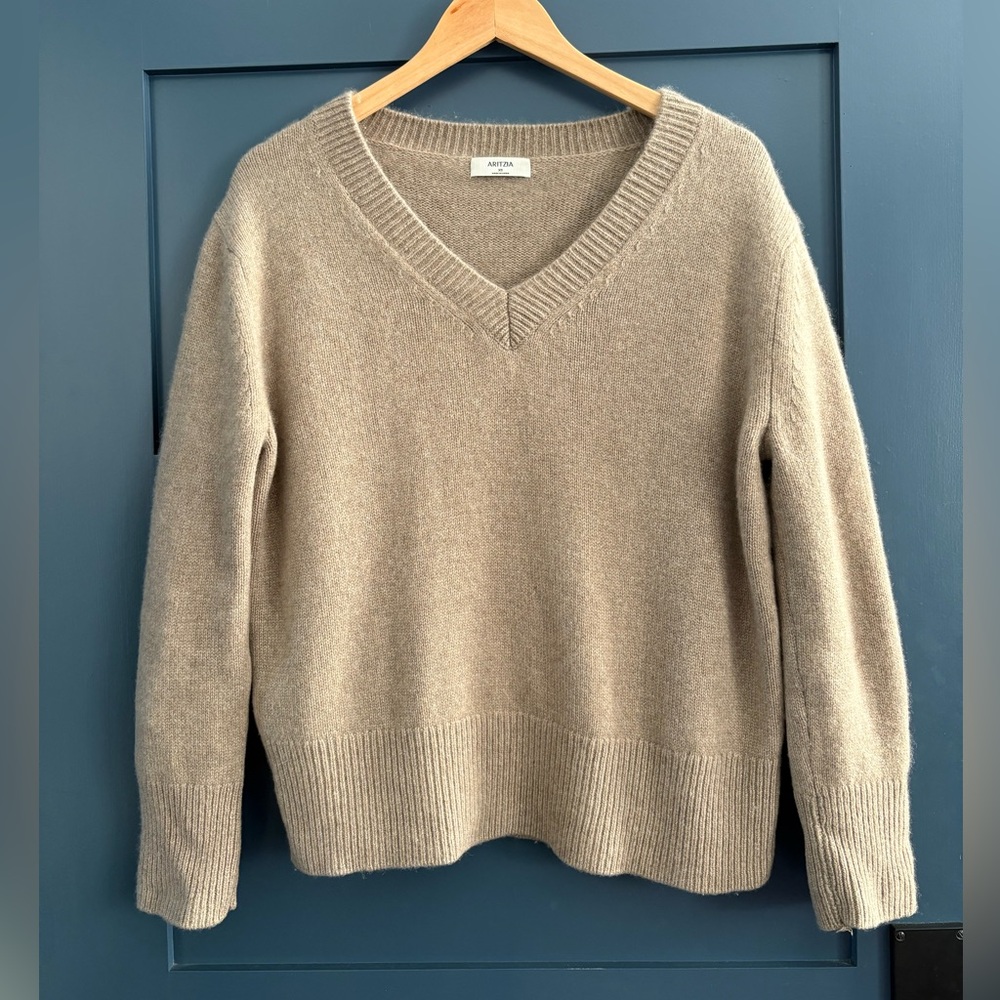 Aritzia Cashmere Oversized V-neck Sweater